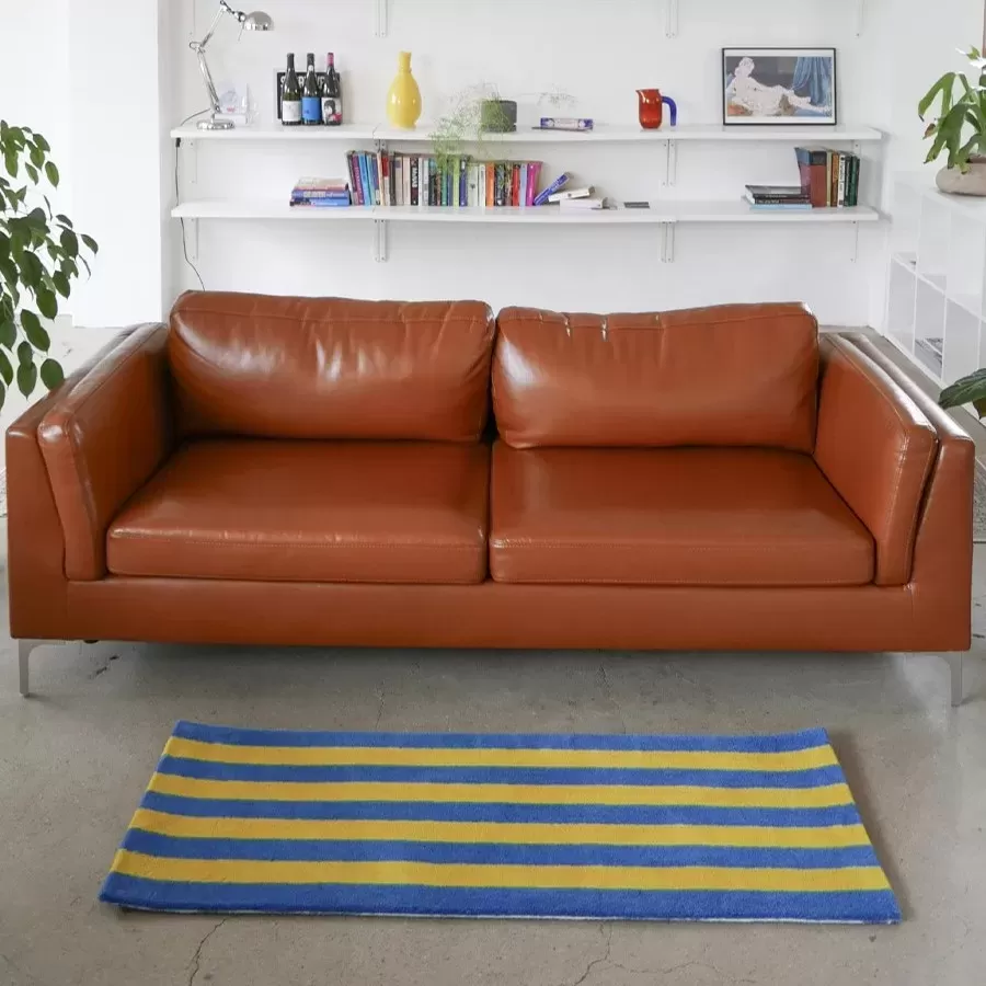 オーシャンイエロー ハンドタフトラグ 45 x 120